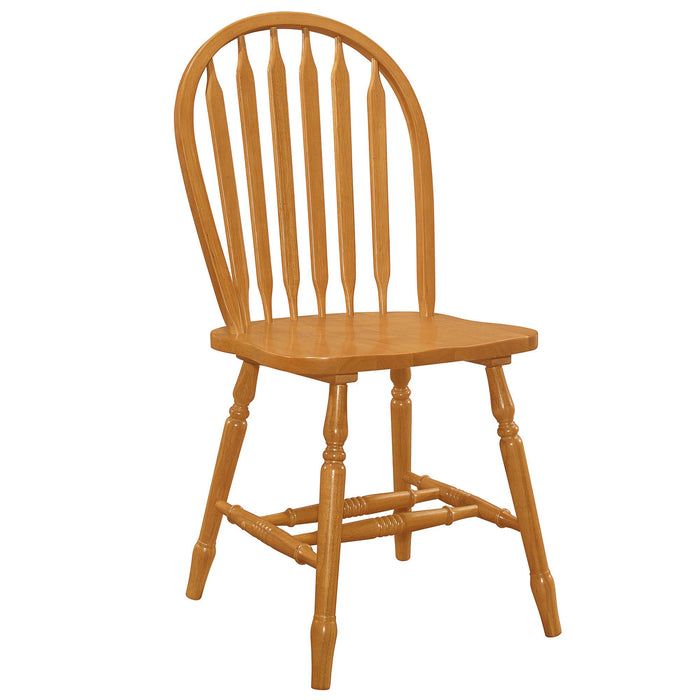 Sunset Trading Selections Windsor Arrowback Dining Chair | Light Oak Finish Solid Wood | Set of 4 Sidechairs