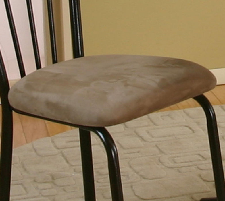 Sunset Trading Linen Dining Chair | Set of 2 | Padded Seat | Brown Metal