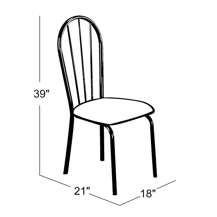 Sunset Trading Linen Dining Chair | Set of 2 | Padded Seat | Brown Metal
