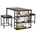 Sunset Trading Rustic Elm Industrial 3 Piece Counter Height Pub Table Set | 2 Stools| Shelves -  Chapter 11 Furniture (Lewiston, Maine)