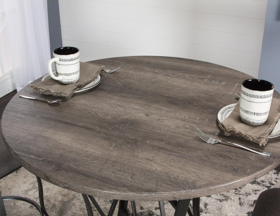 Sunset Trading Star 36" Round Pub Table | Bar Height Dining | Gray Metal and Wood | Seats 4 -  Chapter 11 Furniture (Lewiston, Maine)