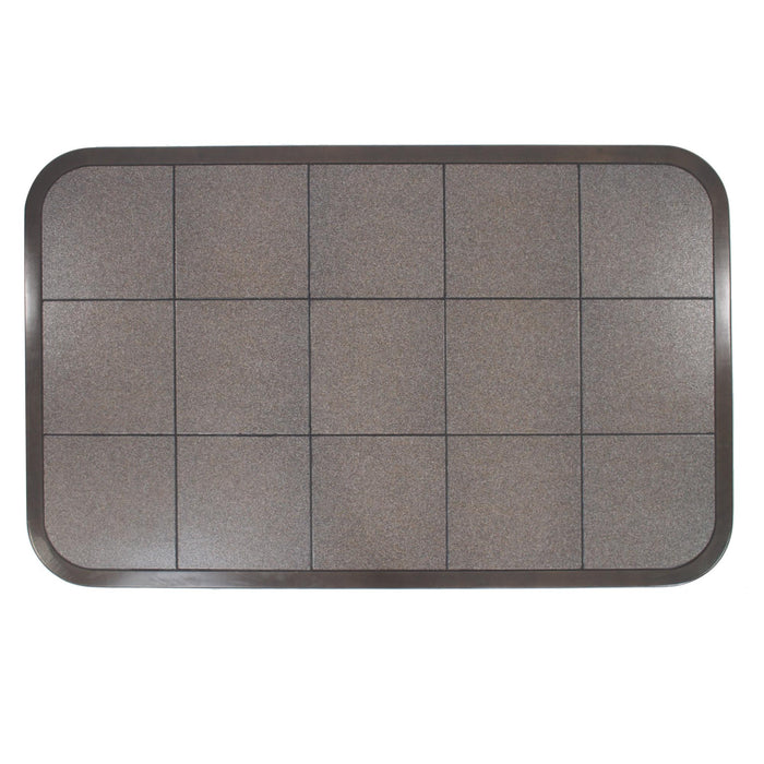 Sunset Trading Shades of Gray 3 Piece Kitchen Island Set | Grey Tile Top | 2 Barstools