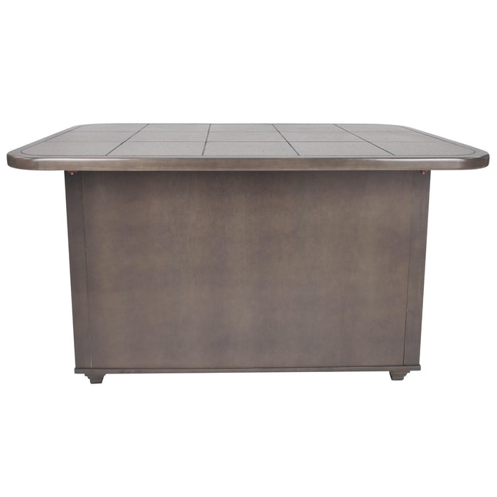 Sunset Trading Shades of Gray 3 Piece Kitchen Island Set | Grey Tile Top | 2 Barstools