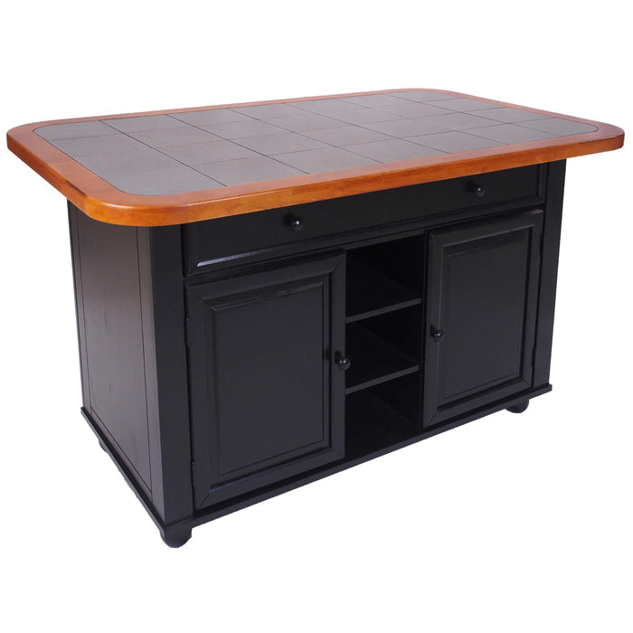 Sunset Trading Antique Black Kitchen Island | Cherry Trim and Gray Tile Top -  Chapter 11 Furniture (Lewiston, Maine)