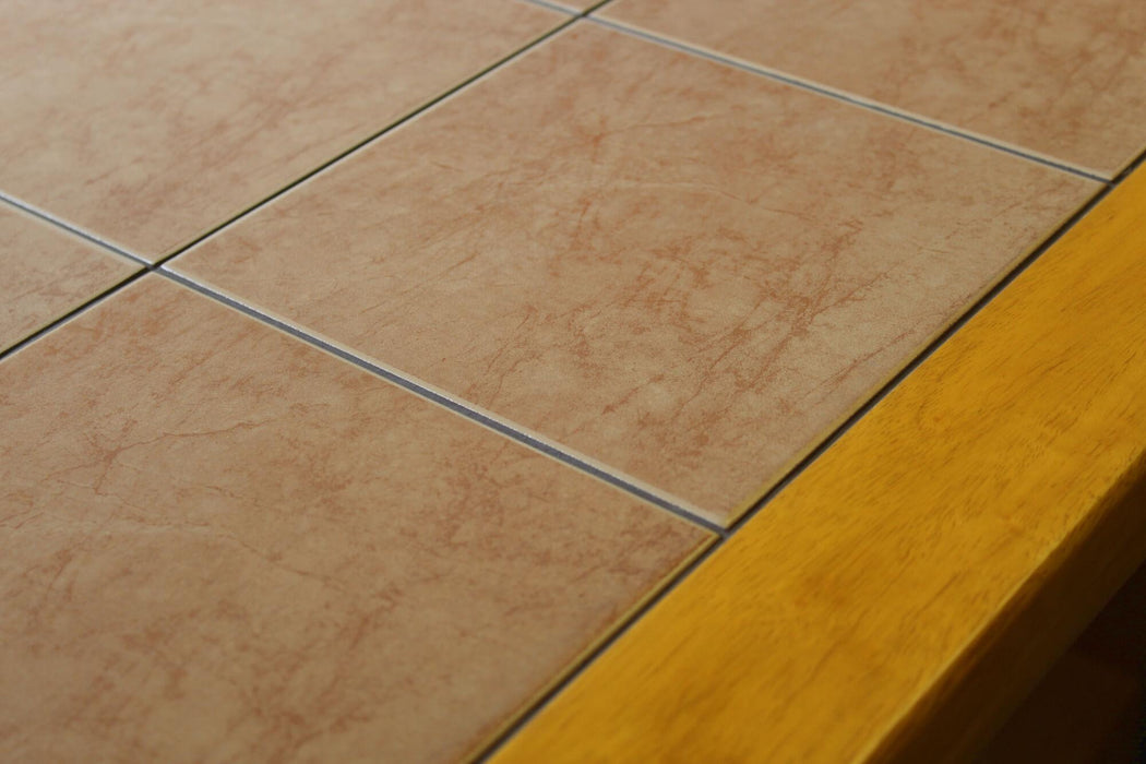 Sunset Trading Light Oak Kitchen Island | Terracotta Rose Tile Top