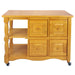 Sunset Trading Regal Kitchen Cart | Four Drawers | Open Shelves | Light Oak -  Chapter 11 Furniture (Lewiston, Maine)