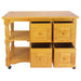 Sunset Trading Regal Kitchen Cart | Four Drawers | Open Shelves | Light Oak -  Chapter 11 Furniture (Lewiston, Maine)