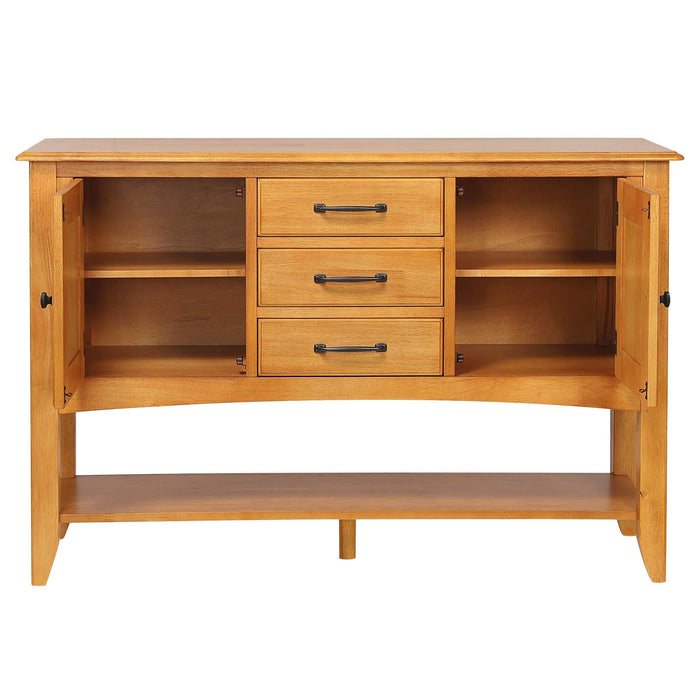 Sunset Trading Selections Sideboard with Large Display Shelf | 3 Drawers 2 Storage Cabinets | Light Oak -  Chapter 11 Furniture (Lewiston, Maine)