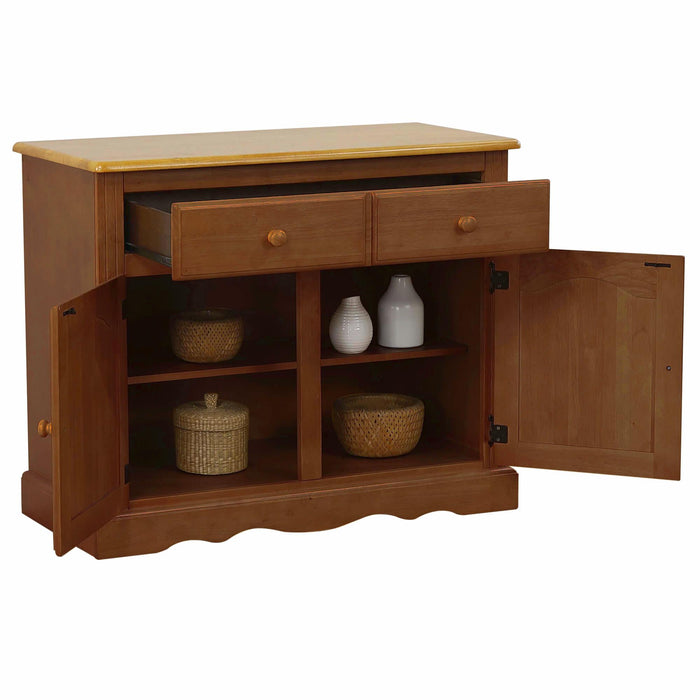 Sunset Trading Oak Selections Keepsake Buffet | Nutmeg Brown and Light Oak
