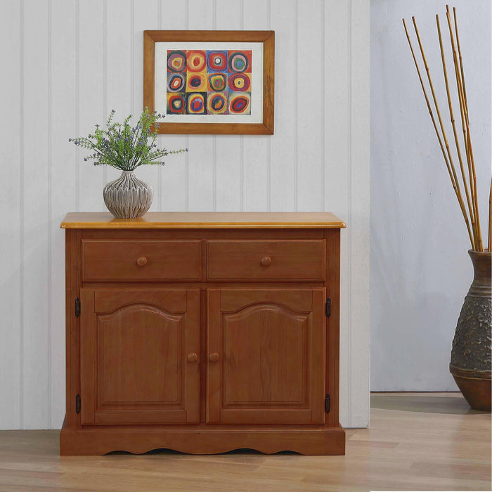 Sunset Trading Oak Selections Keepsake Buffet | Nutmeg Brown and Light Oak