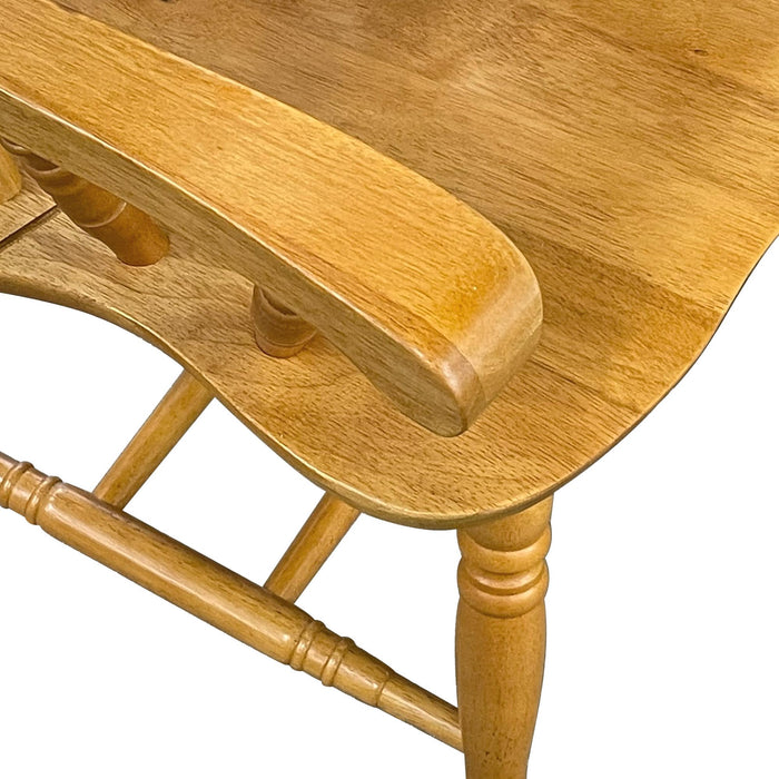 Sunset Trading Oak Selections Comfort Back Windsor Dining Chair with Arms | Light Oak Solid Wood | Fully Assembled Armchair
