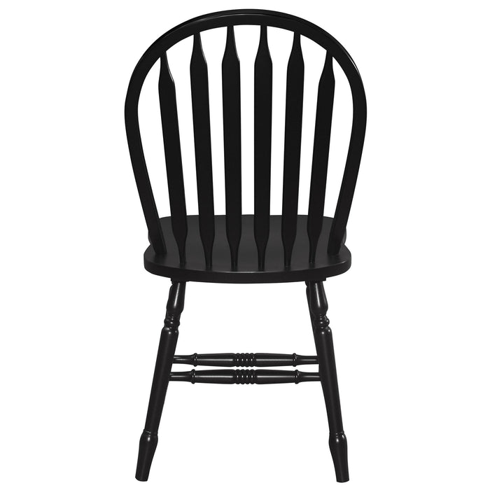 Sunset Trading Selections Windsor Arrowback Dining Chair | Antique Black/Cherry Distressing Solid Wood | Set of 4 Sidechairs