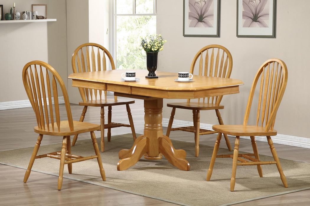 Sunset Trading Selections Windsor Arrowback Dining Side Chair | Light Oak Solid Wood | Set of 2 Fully Assembled Sidechairs