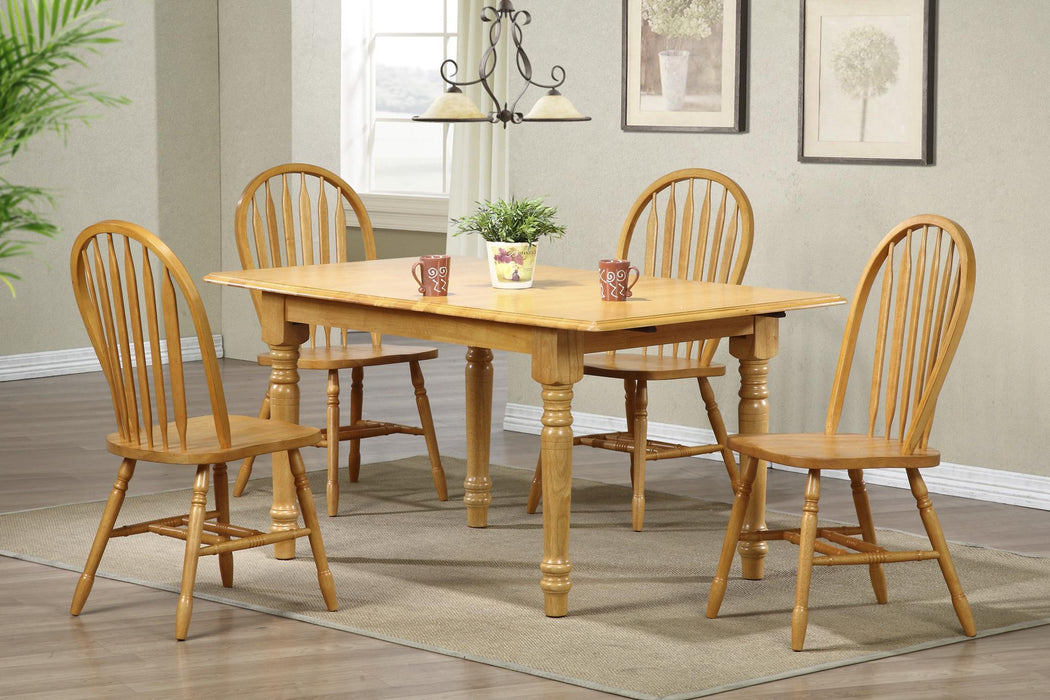Sunset Trading Selections Windsor Arrowback Dining Side Chair | Light Oak Solid Wood | Set of 2 Fully Assembled Sidechairs