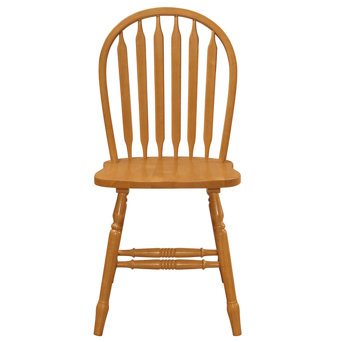 Sunset Trading Selections Windsor Arrowback Dining Chair | Light Oak Finish Solid Wood | Set of 4 Sidechairs