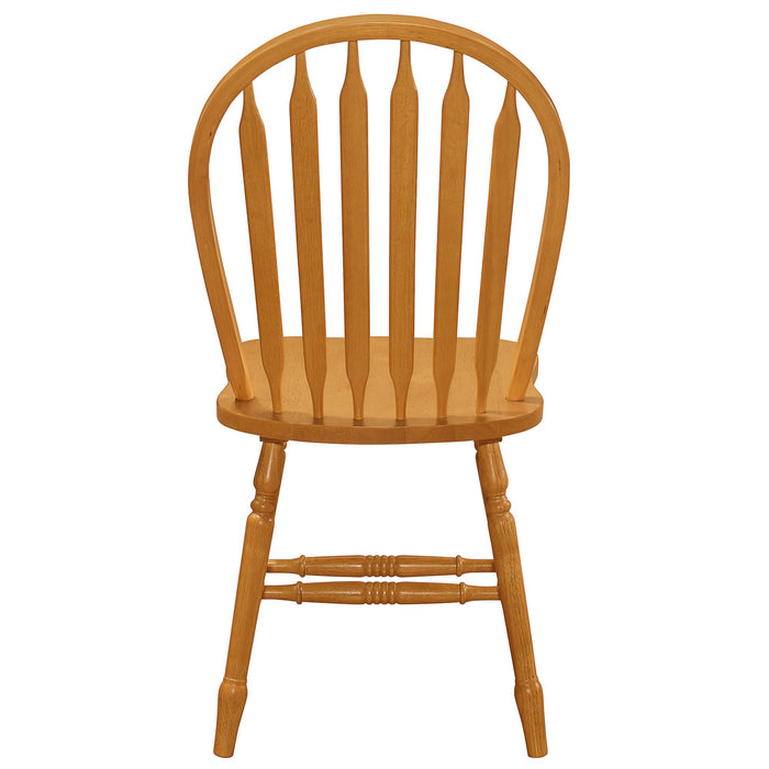 Sunset Trading Selections Windsor Arrowback Dining Chair | Light Oak Finish Solid Wood | Set of 4 Sidechairs
