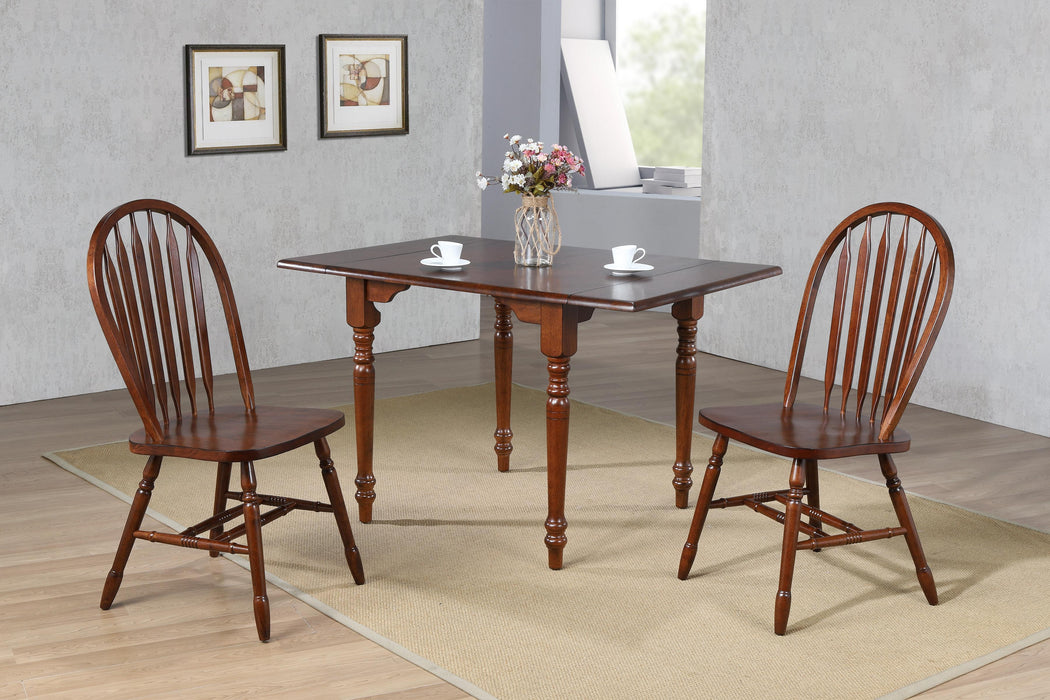 Sunset Trading Andrews Windsor Arrowback Dining Side Chair | Chestnut Brown Solid Wood | Set of 2 Fully Assembled Sidechairs