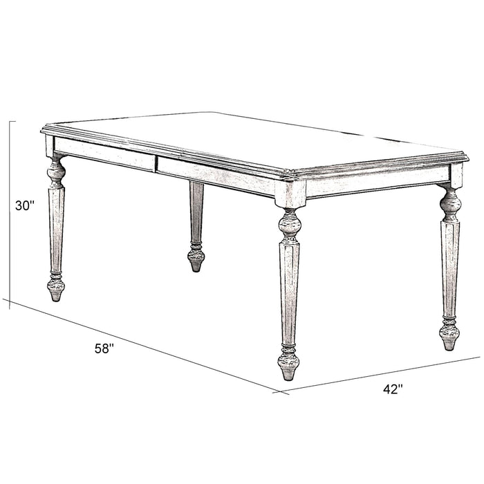 Sunset Trading Andrews 76" Rectangular Butterfly Extendable Dining Table | Antique White with Chestnut Brown Top | Seats 8