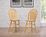 Sunset Trading Selections Arrowback Windsor 24" Barstool | Light Oak Solid Wood Counter Height Stool | Set of 2 -  Chapter 11 Furniture (Lewiston, Maine)