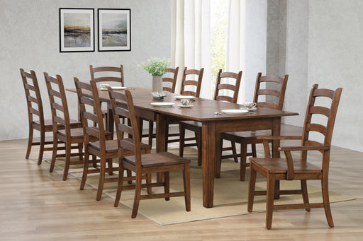 Sunset Trading Simply Brook 11 Piece 134" Rectangular Extendable Table Dining Set | Amish Brown | Seats 12 -  Chapter 11 Furniture (Lewiston, Maine)