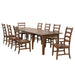 Sunset Trading Simply Brook 9 Piece 134" Rectangular Extendable Table Dining Set | Amish Brown | Seats 12 -  Chapter 11 Furniture (Lewiston, Maine)