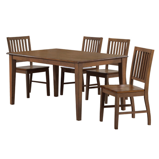 Sunset Trading Simply Brook 5 Piece 60" Rectangular Table Dining Set | 4 Chairs | Amish Brown | Seats 7 -  Chapter 11 Furniture (Lewiston, Maine)