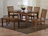 Sunset Trading Simply Brook 6 Piece Rectangular Dining Set with Bench | Amish Brown Solid Wood | Seats 7 -  Chapter 11 Furniture (Lewiston, Maine)