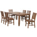 Sunset Trading Simply Brook 7 Piece 72" Rectangular Extendable Table Dining Set | 6 Slat Back Chairs| Amish Brown | Seats 8 -  Chapter 11 Furniture (Lewiston, Maine)