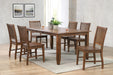 Sunset Trading Simply Brook 7 Piece 72" Rectangular Extendable Table Dining Set | 6 Slat Back Chairs| Amish Brown | Seats 8 -  Chapter 11 Furniture (Lewiston, Maine)