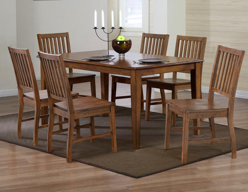 Sunset Trading Simply Brook 7 Piece 60" Rectangular Table Dining Set | 6 Chairs | Amish Brown | Seats 7 -  Chapter 11 Furniture (Lewiston, Maine)
