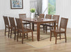 Sunset Trading Simply Brook 9 Piece 72" Rectangular Extendable Table Dining Set | 8 Slat Back Chairs| Amish Brown | Seats 8 -  Chapter 11 Furniture (Lewiston, Maine)