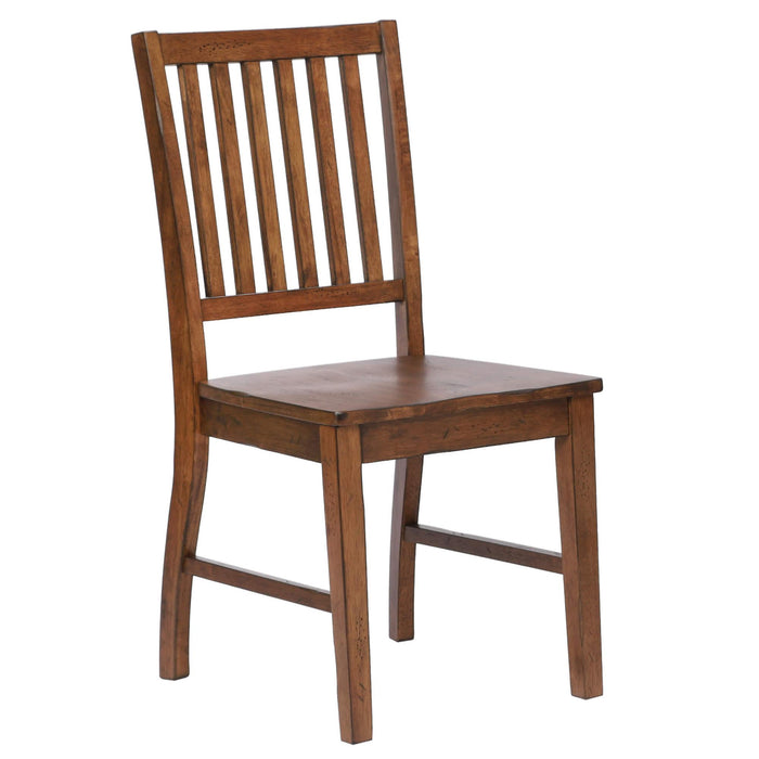 Sunset Trading Simply Brook 9 Piece 72" Rectangular Extendable Table Dining Set | 8 Slat Back Chairs| Amish Brown | Seats 8