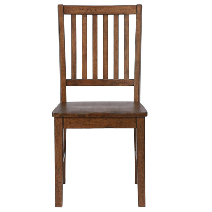Sunset Trading Simply Brook Slat Back Dining Chair | Set of 2 | Amish Brown