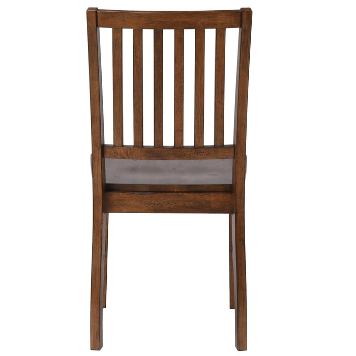 Sunset Trading Simply Brook Slat Back Dining Chair | Set of 2 | Amish Brown