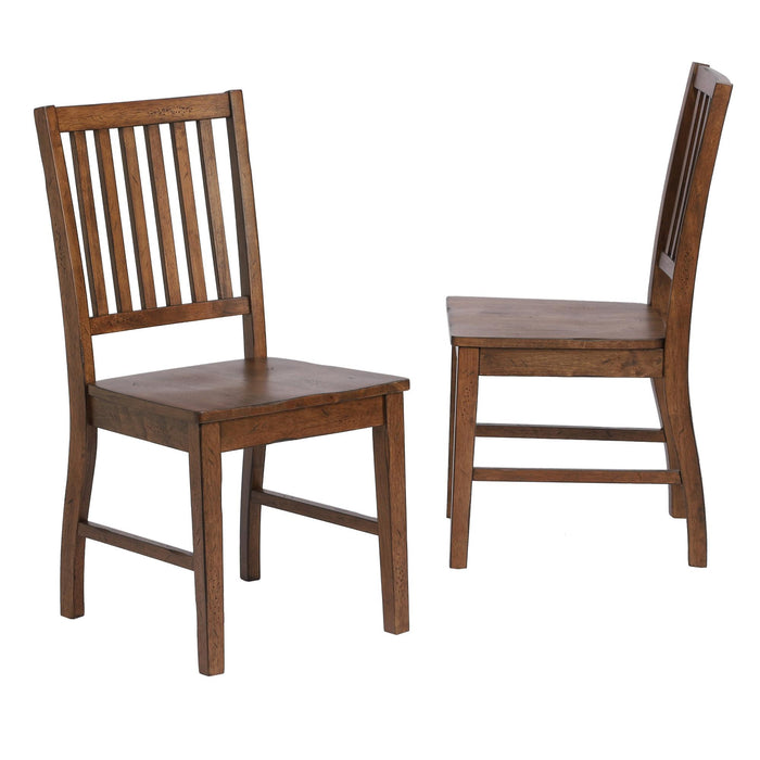 Sunset Trading Simply Brook Slat Back Dining Chair | Set of 2 | Amish Brown