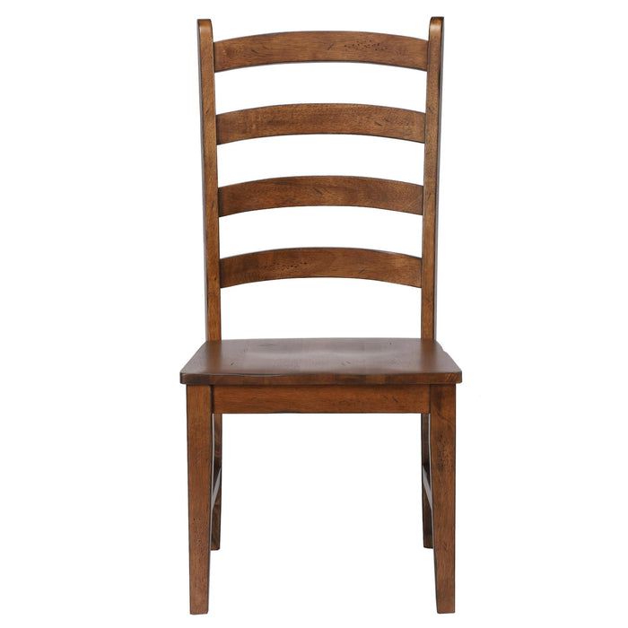 Sunset Trading Simply Brook Ladder Back Dining Chair | Set of 2 | Amish Brown