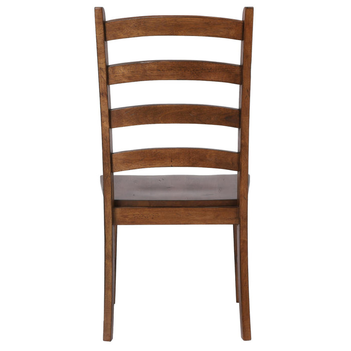 Sunset Trading Simply Brook Ladder Back Dining Chair | Set of 2 | Amish Brown