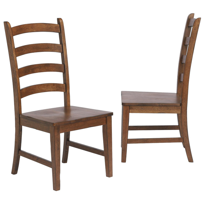Sunset Trading Simply Brook Ladder Back Dining Chair | Set of 2 | Amish Brown