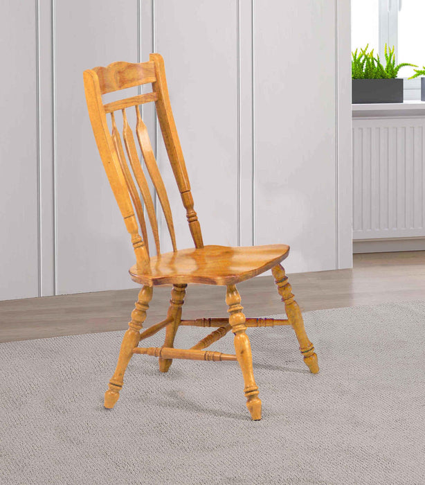 Sunset Trading Oak Selections Aspen Dining Chair | Light Oak | Set of 2