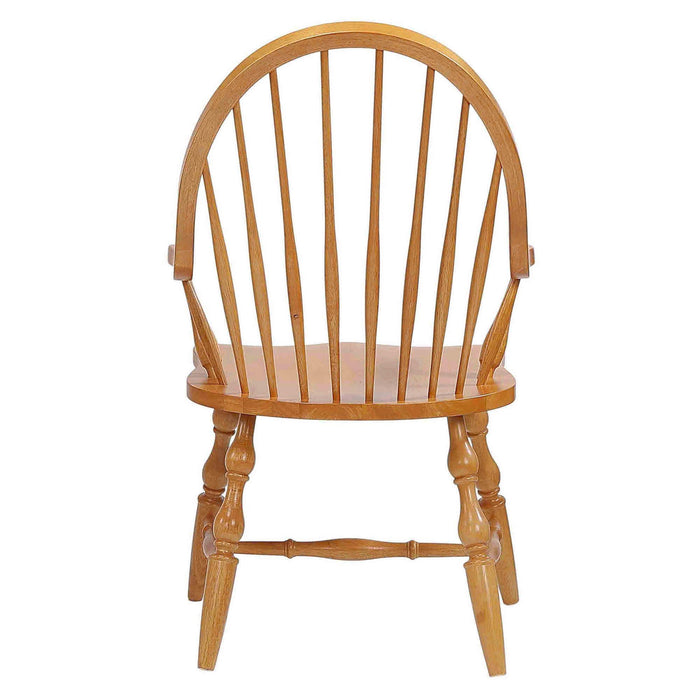 Sunset Trading Oak Selections Windsor Dining Chair with Arms | Light Oak Armchair