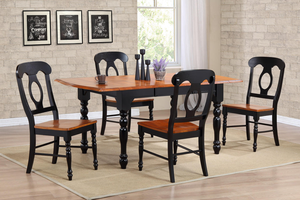 Sunset Trading Black Cherry Selections Napoleon Dining Chair | Antique Black and Cherry | Set of 2