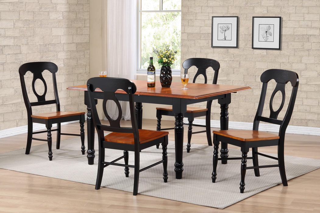Sunset Trading Black Cherry Selections Napoleon Dining Chair | Antique Black and Cherry | Set of 2