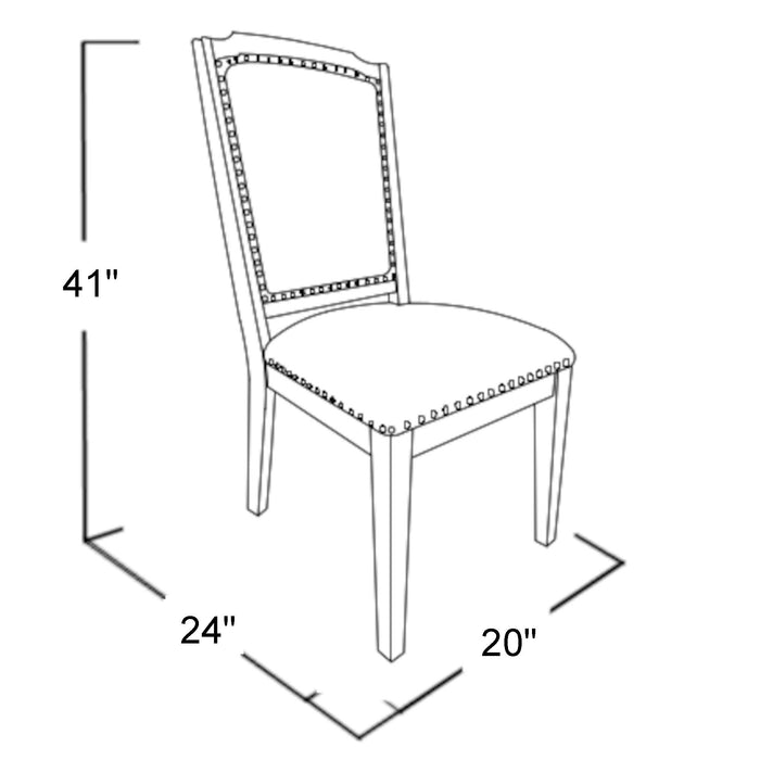 Sunset Trading Cali Upholstered Dining Chair with Nailheads | Set of 2