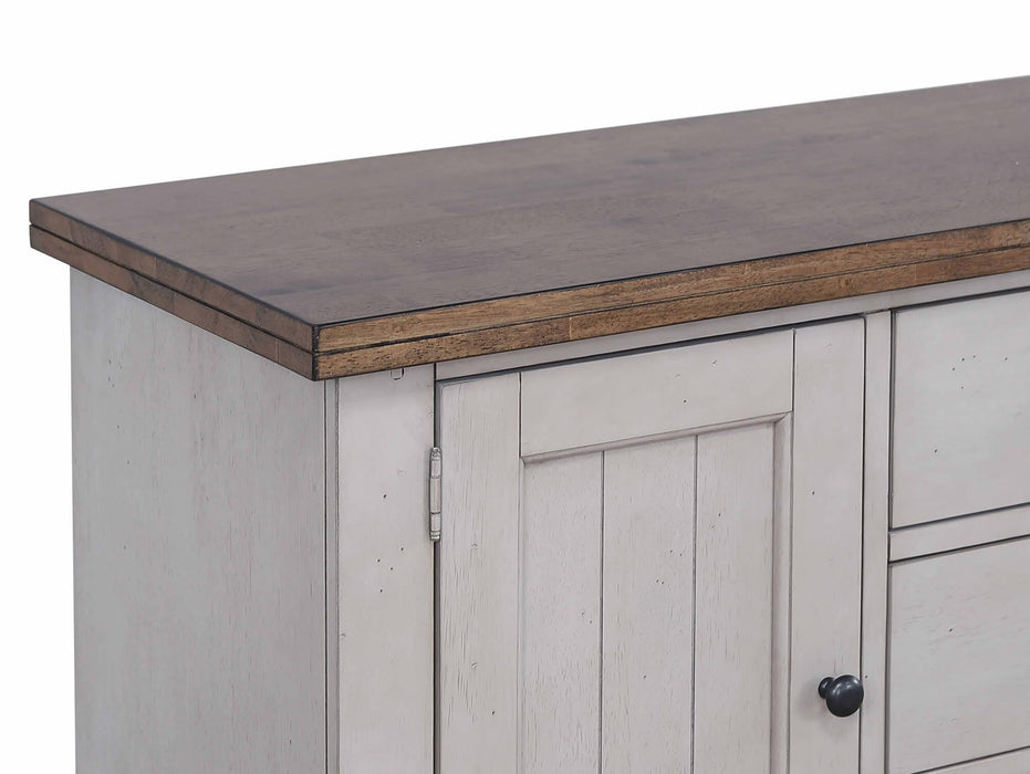 Sunset Trading Country Grove Buffet and Lighted Hutch | Distressed Gray and Brown Wood -  Chapter 11 Furniture (Lewiston, Maine)