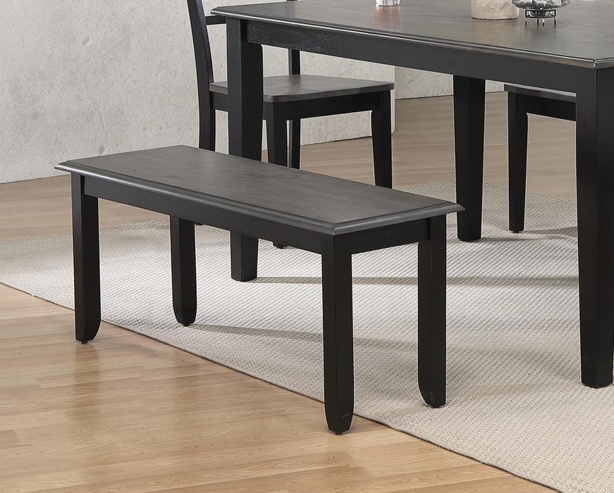 Sunset Trading Tempo Brook 42" Dining Bench | Distressed Black and Gray Wood