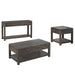 Sunset Trading Shades of Gray 3 Piece Living Room Table Set with Drawers and Shelves -  Chapter 11 Furniture (Lewiston, Maine)