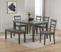 Sunset Trading Shades of Gray 6 Piece 60" Rectangular Dining Table Set | 4 Chairs | Bench | Seats 6 -  Chapter 11 Furniture (Lewiston, Maine)