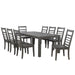 Sunset Trading Shades of Gray 9 Piece 82" Rectangular Extendable Dining Set | Slat Back Chairs | Seats 8 -  Chapter 11 Furniture (Lewiston, Maine)
