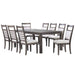 Sunset Trading Shades of Gray 9 Piece 82" Rectangular Extendable Dining Set | Upholstered Chairs | Seats 8 -  Chapter 11 Furniture (Lewiston, Maine)