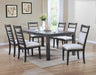 Sunset Trading Shades of Gray 7 Piece 82" Rectangular Extendable Dining Set | Upholstered Chairs | Seats 8 -  Chapter 11 Furniture (Lewiston, Maine)